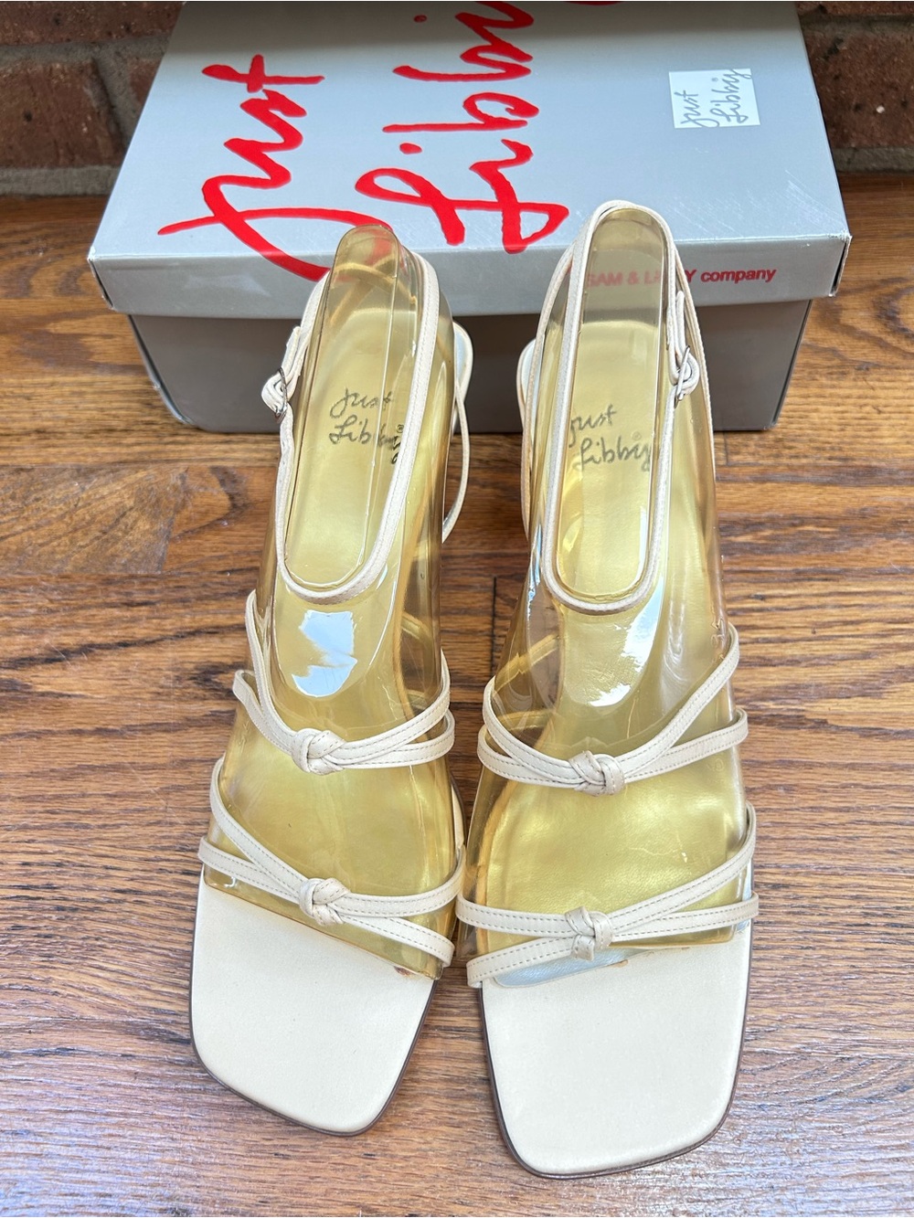 Just Libby Buff Strappy Mid-Heel Sandals NWT